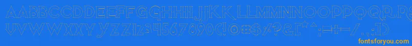 Fonte Quietthiefempty – fontes laranjas em um fundo azul