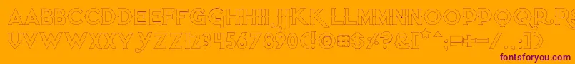 Quietthiefempty-Schriftart – Violette Schriften auf orangefarbenem Hintergrund