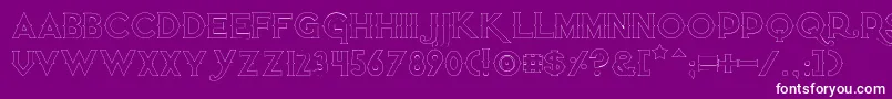 Quietthiefempty-Schriftart – Weiße Schriften auf violettem Hintergrund