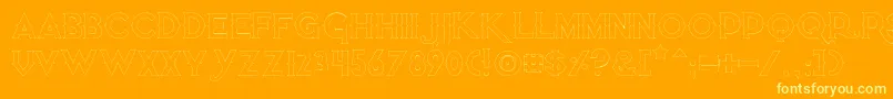 Quietthiefempty-fontti – keltaiset fontit oranssilla taustalla