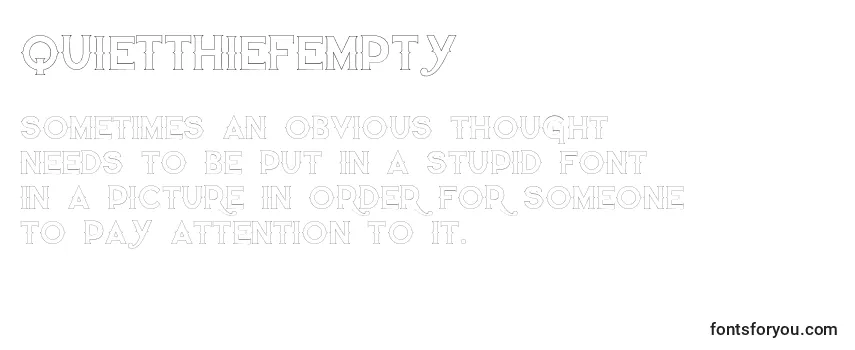 Review of the Quietthiefempty (87463) Font
