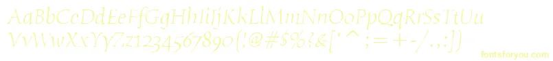 HumanaSerifItcLightItalic-Schriftart – Gelbe Schriften