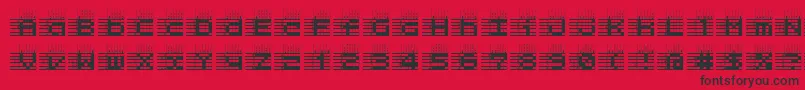 L25a Font – Black Fonts on Red Background