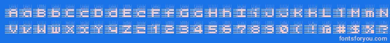 フォントL25a – ピンクの文字、青い背景