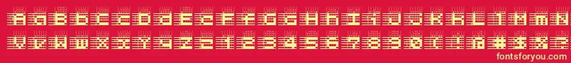 L25a Font – Yellow Fonts on Red Background