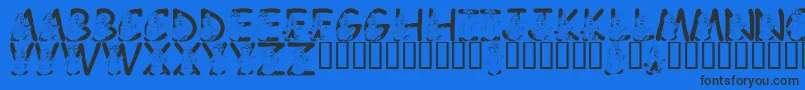 LmsWereTheChipmunks Font – Black Fonts on Blue Background