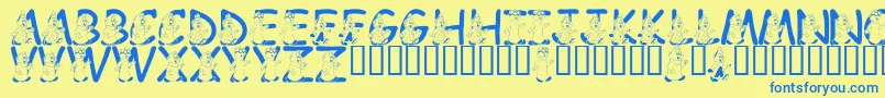 LmsWereTheChipmunks Font – Blue Fonts on Yellow Background