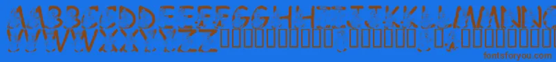 LmsWereTheChipmunks Font – Brown Fonts on Blue Background