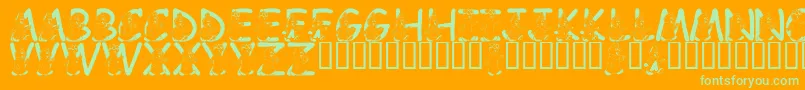 LmsWereTheChipmunks Font – Green Fonts on Orange Background