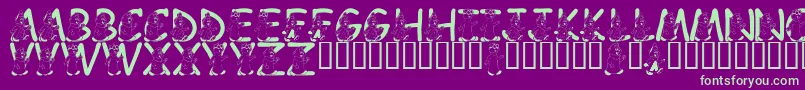 LmsWereTheChipmunks Font – Green Fonts on Purple Background