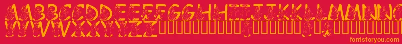 LmsWereTheChipmunks Font – Orange Fonts on Red Background