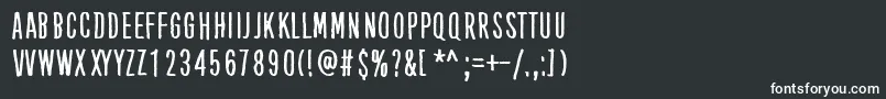 フォントKubeVertiko – 黒い背景に白い文字