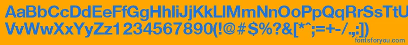 フォントOlnovaBold – オレンジの背景に青い文字