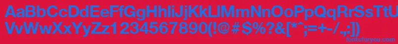 フォントOlnovaBold – 赤い背景に青い文字