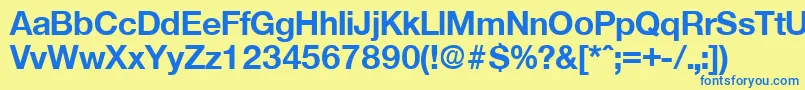 OlnovaBold Font – Blue Fonts on Yellow Background
