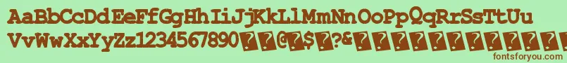 Stitchytimes Font – Brown Fonts on Green Background