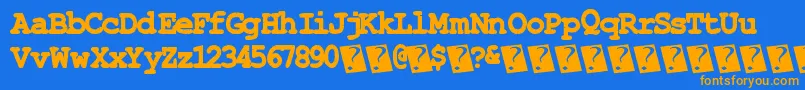 Stitchytimes Font – Orange Fonts on Blue Background