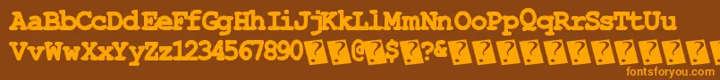 Stitchytimes Font – Orange Fonts on Brown Background