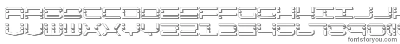 QuickquickShadow-fontti – harmaat kirjasimet valkoisella taustalla