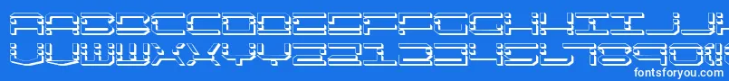 QuickquickShadow-Schriftart – Weiße Schriften auf blauem Hintergrund
