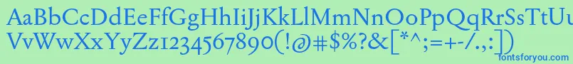 JannonTModernePro Font – Blue Fonts on Green Background