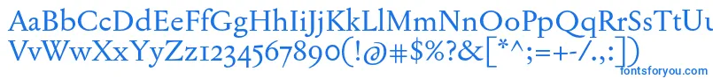 JannonTModernePro-fontti – siniset fontit valkoisella taustalla