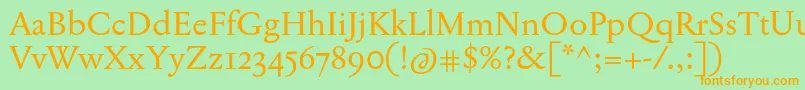 JannonTModernePro Font – Orange Fonts on Green Background