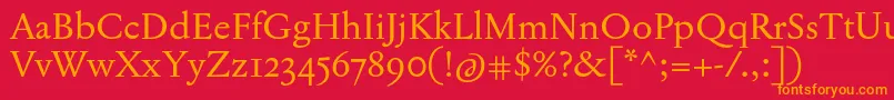Шрифт JannonTModernePro – оранжевые шрифты на красном фоне