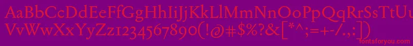 JannonTModernePro Font – Red Fonts on Purple Background