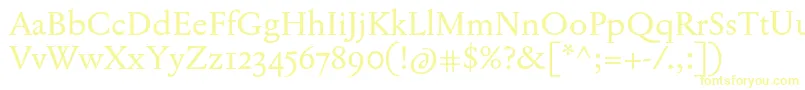 JannonTModernePro-fontti – keltaiset fontit valkoisella taustalla