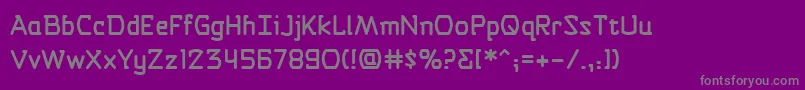 Fonte SelfDestructButtonBb – fontes cinzas em um fundo violeta