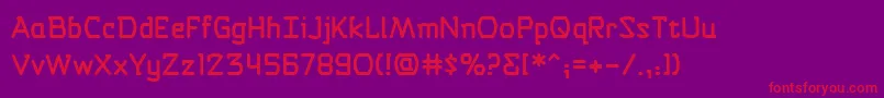 SelfDestructButtonBb Font – Red Fonts on Purple Background