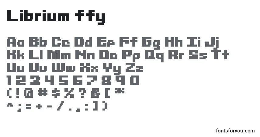 Schriftart Librium ffy – Alphabet, Zahlen, spezielle Symbole