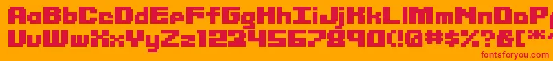 フォントLibrium ffy – オレンジの背景に赤い文字