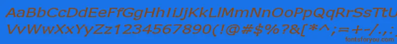 DrummonItalic Font – Brown Fonts on Blue Background