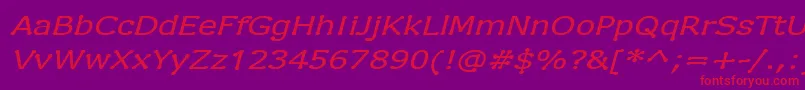 DrummonItalic Font – Red Fonts on Purple Background