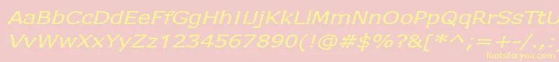 DrummonItalic Font – Yellow Fonts on Pink Background