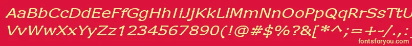 DrummonItalic Font – Yellow Fonts on Red Background