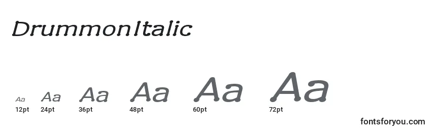 DrummonItalic Font Sizes