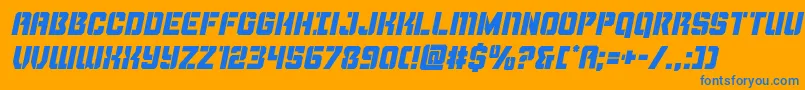 Thundertrooperital Font – Blue Fonts on Orange Background