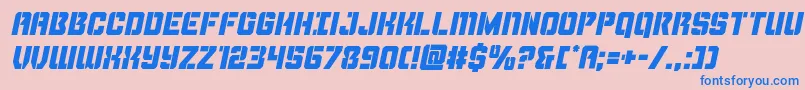 Thundertrooperital Font – Blue Fonts on Pink Background