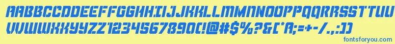 Thundertrooperital Font – Blue Fonts on Yellow Background
