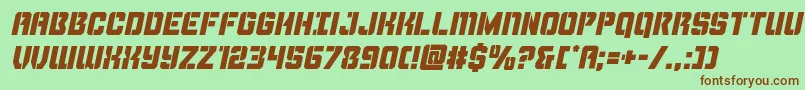 Thundertrooperital Font – Brown Fonts on Green Background