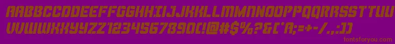 Thundertrooperital Font – Brown Fonts on Purple Background