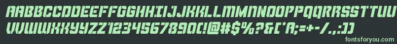 Thundertrooperital Font – Green Fonts on Black Background