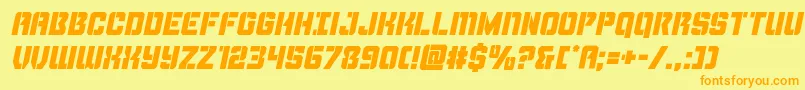 Thundertrooperital Font – Orange Fonts on Yellow Background