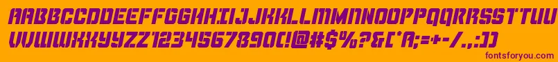 Thundertrooperital Font – Purple Fonts on Orange Background