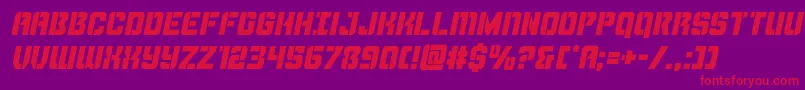 Thundertrooperital Font – Red Fonts on Purple Background