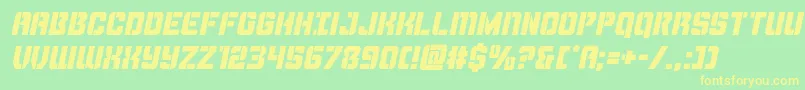 Thundertrooperital Font – Yellow Fonts on Green Background