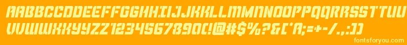 Thundertrooperital Font – Yellow Fonts on Orange Background